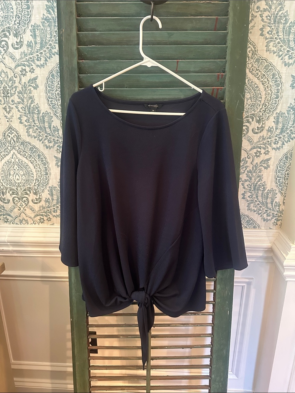 Banana Republic Navy Tie-Front Blouse